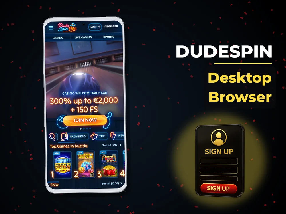 Dudespin - Desktop Browser