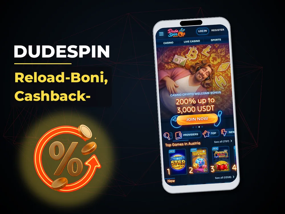 Dudespin - Reload-Boni, Cashback-