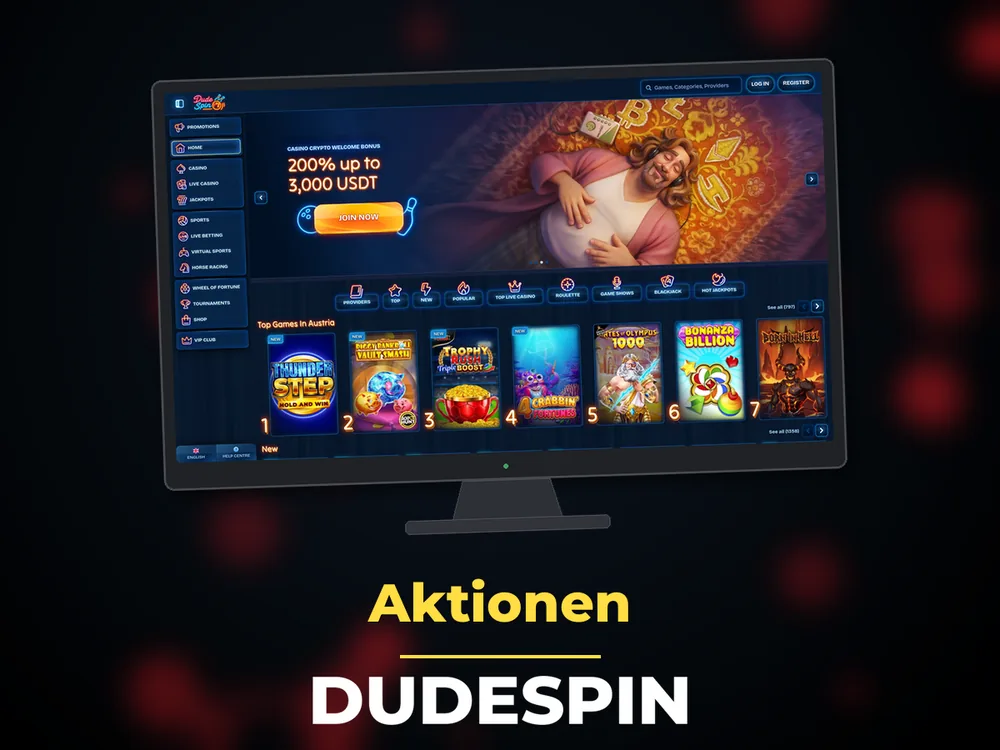 Dudespin - Aktionen